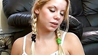 Beautiful blonde teen gets anally drilled