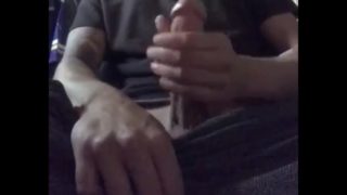 Big dick white boy stroking cock until he explodes