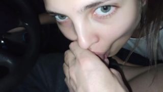 Public Blowjob In Car Parking Lot and he Cums In My Mouth and I Swallow Half of it's Tasty Cum