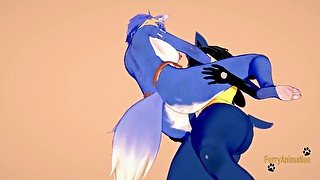 Star Fox Pokemon Star Fox Pokemon Furry Hentai - Krystal x Lucario Boobjob & Fucked