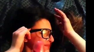 Cum on girl's glasses (napoletana)