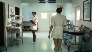 Nurse hotties with big fake titties fucking a hung patient