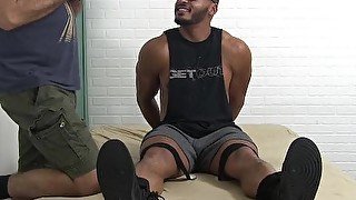 Foot worship and tickling with hunky black guy with fetish