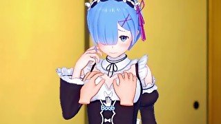 Rem is a horny slut and takes multiple loads {コイカツ!/ 3D Hentai}