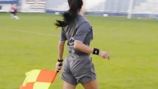 Beautiful female linesman