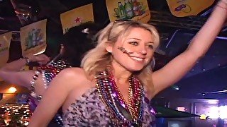 Masked Party Girls Get Naked & Make Out At Mardi Gras