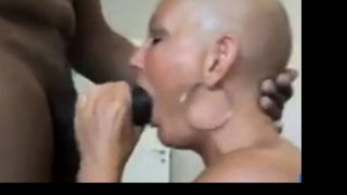 Bald mature sucking BIG cock - hot