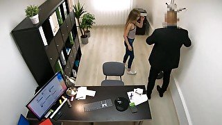 The hidden camera caputres the action in the office