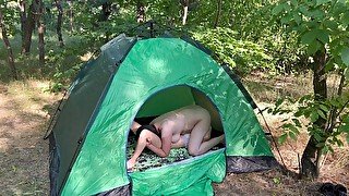 Fucked in 69 position in a tent in the forest - Ikasmoks