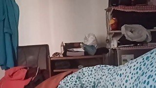 Huge cumshot at hotel room from jerking my cock