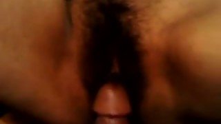 My GF lets me finger her hairy twat before I fuck it