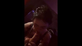 Tattooed Suicide girl Milf sucking my dick