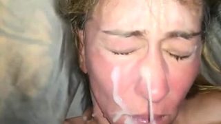 POV Blowjob and Facial on Sweet Brunette