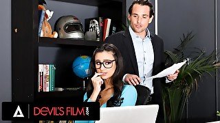 DEVILS FILM - Horny Eliza Ibarra Can't Resist Masturbating And Her Boss Has To Bring Her To Order