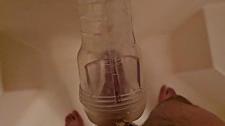 Pissing In My Clear Fleshlight With A Creampie Ending