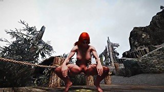 skyrim short-redhead breton peeing