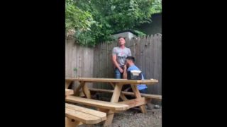 Risky blowjob in the backyard (Almost caught)