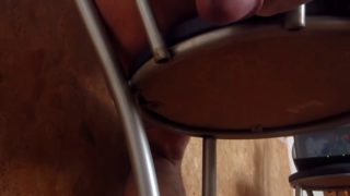 Raging hard dick flashed through a chair until cumming