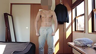 【無】大学生筋トレ男子休日オナニー【高画質】