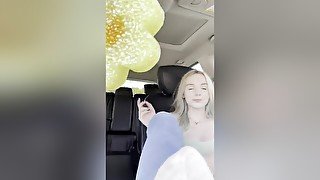 Blonde Strips Her Socks In The Car And Reveals Her Hot Feet