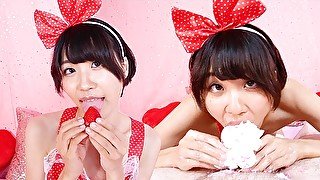 Japanese Cutie Miko Kurozuki Gives Delicious Deepthroat With Strawberries and Cream