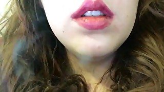 Sexy Brunette Teen Smoking White Filter 100 Cigarette with Long Nails