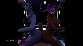 Widowmaker and Sombra fun with big dick. GCRaw. Overwatch