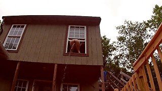 Girl Pees out a Window!