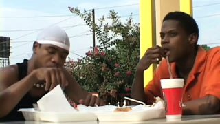 Two handsome black guys have hot anal sex before cumming together