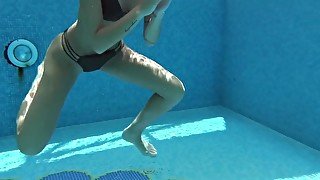 Tiffany Blonde Perfect Round Booty teen 18+ Swims Underwater And Undresses