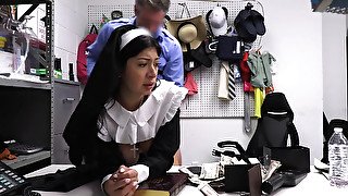 This nun isn't that innocent, so officer fucks her