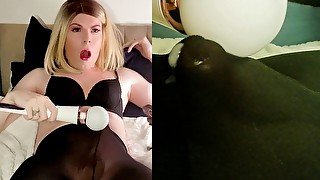 Vibrator Cumshot in Pantyhose