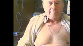 Grandpa cum on cam