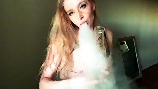 FIT BLONDE GIRL IN BRACES HITS BONG AT HOME CANNABIS 420 ASMR FETISH // HD VERSION // BLONDE BUNNY