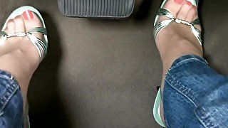 driving gren heels