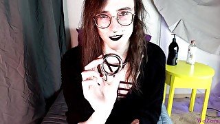 Goth GF Models Her Cock Ring For You