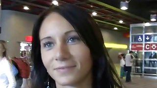 Pretty Czech babe Martina sucks and fucks in the open