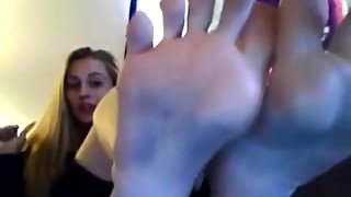 blonde girl sexy feet soles pov - who is she?