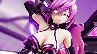 Hyperdimension Neptunia Iris Heart Hentai Undress Dancing Plutia Killer Lady MMD 3D Big Boobs