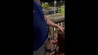 Risky Public blowjob and swallow cum