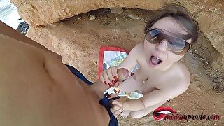 Miriam Prado - Real Amateur Couple Fucking On Public Beach