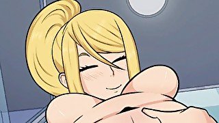 Samus Fingering And Squirting In The Shower With The Shower Head - Hole House