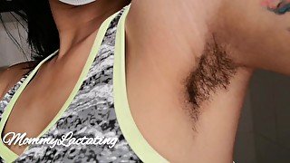 Fetish lovers: sweaty hairy armpits + breast milk by Mommy Lactating