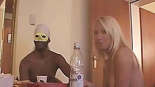 Blonde amateur teen GF interracial home fuck