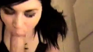 amateur cocksucker goth teen swallows cum