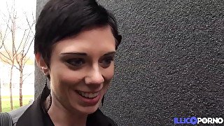 Cute french brunette Stephanie butt fucked by huge black cock