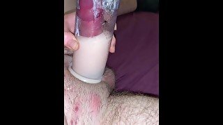 Amateur footage! Penis pump fun