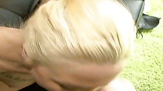 Blonde banged by a big black cock in POV