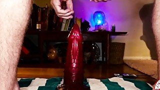 Riding an XL bad Dragon KINK special edition dildo huge hole anal