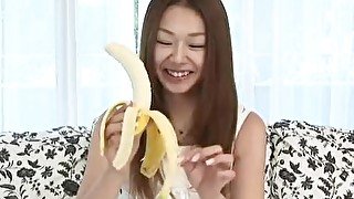 Serina shows her love for fruit and cock